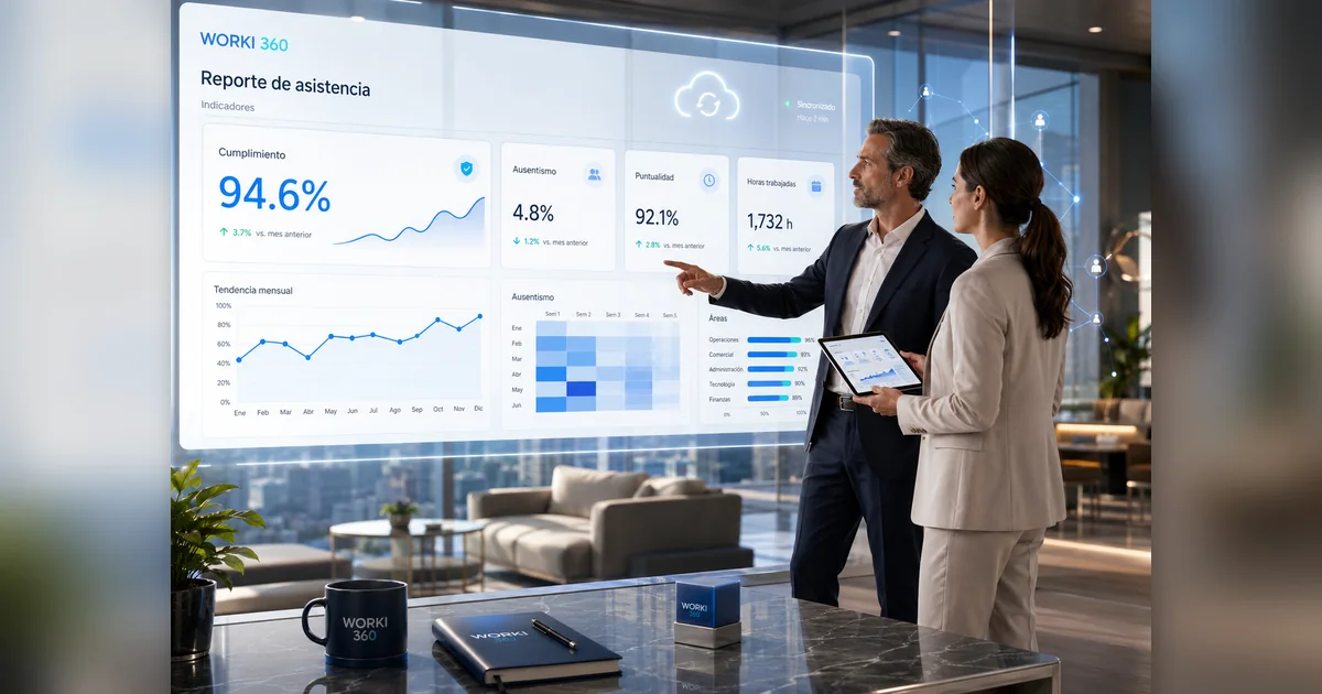 Sistema de control de asistencia para empresas en WORKI 360