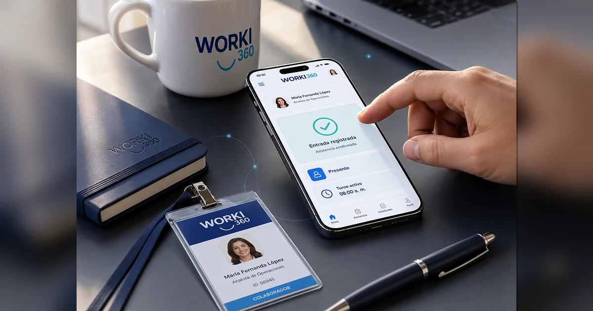 Sistema de control de asistencia para empresas en WORKI 360