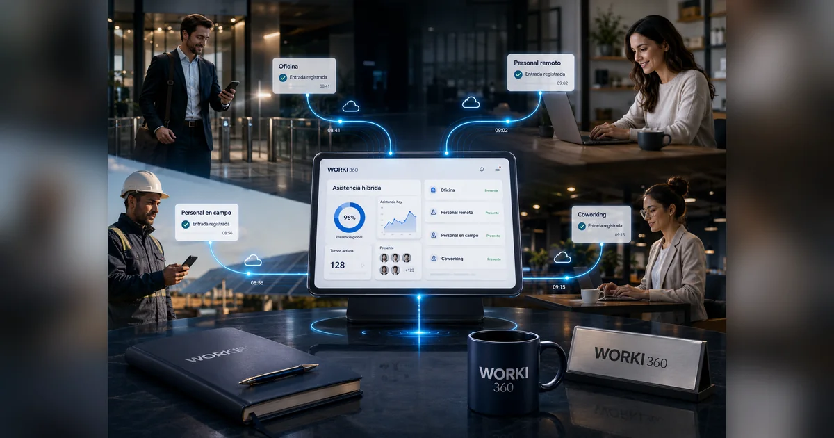 Sistema de control de asistencia para empresas en WORKI 360