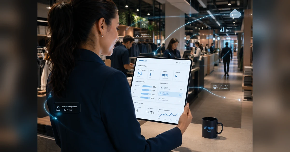 Sistema de control de asistencia para empresas en WORKI 360