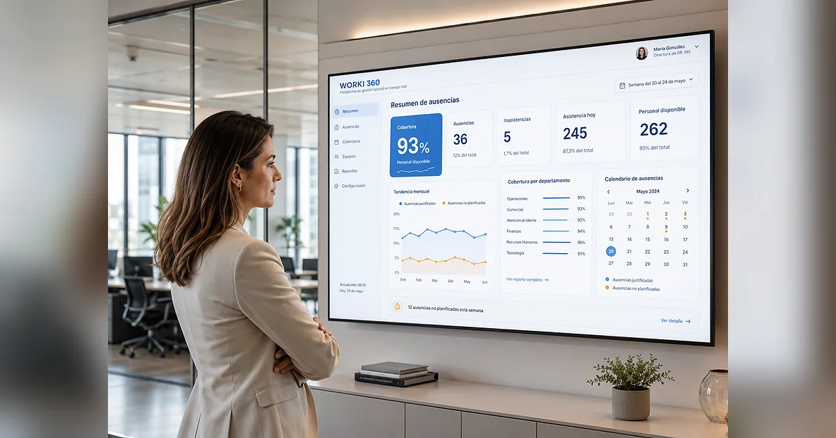 Sistema de control de asistencia para empresas en WORKI 360