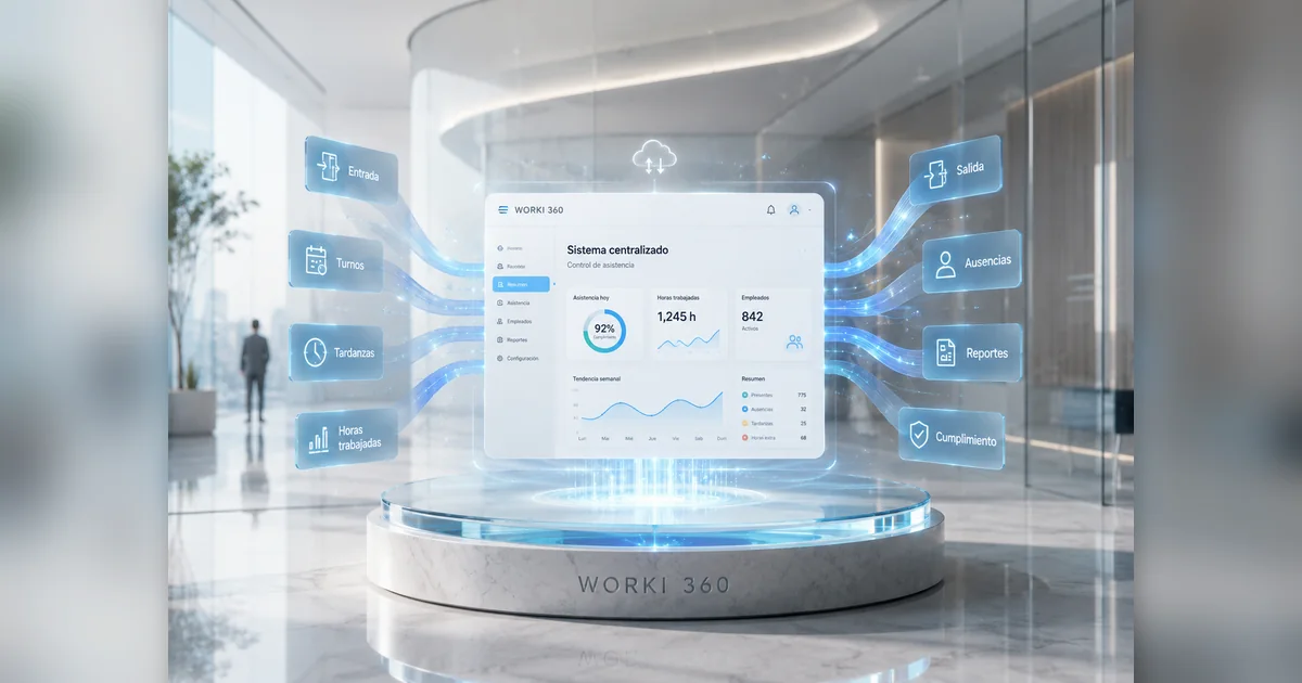 Sistema de control de asistencia para empresas en WORKI 360