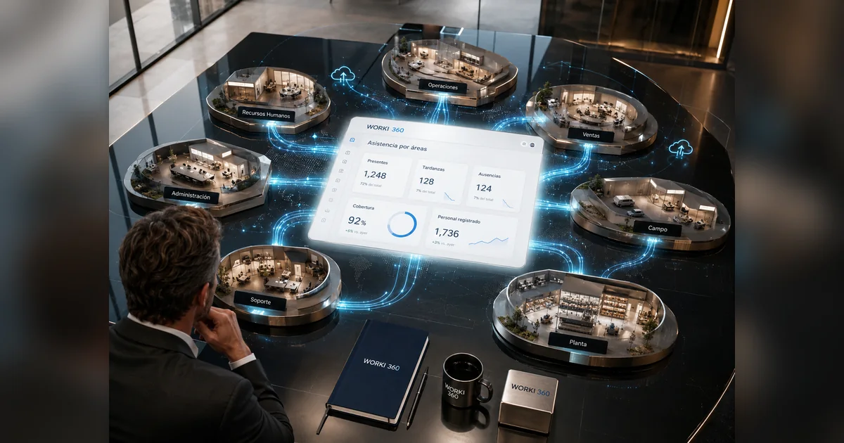 Sistema de control de asistencia para empresas en WORKI 360