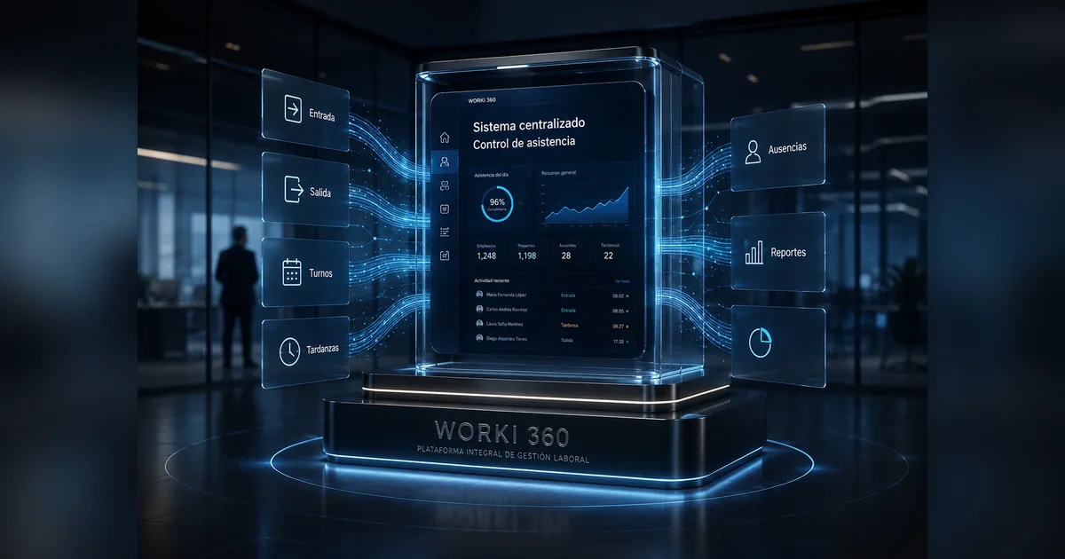 Sistema de control de asistencia para empresas en WORKI 360