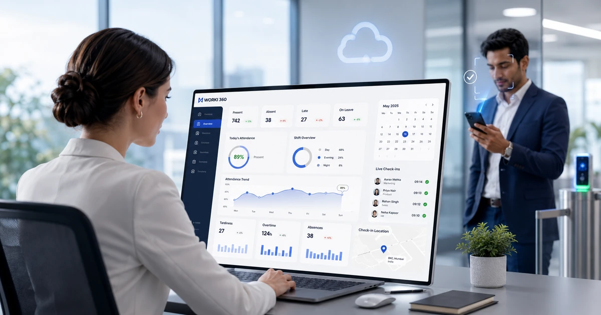 Software de control de asistencia Worki 360 con dashboard y marcacion biometrica