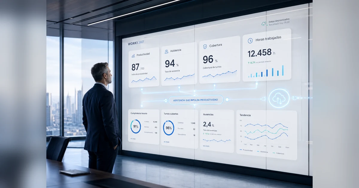 Sistema de control de asistencia para empresas en WORKI 360
