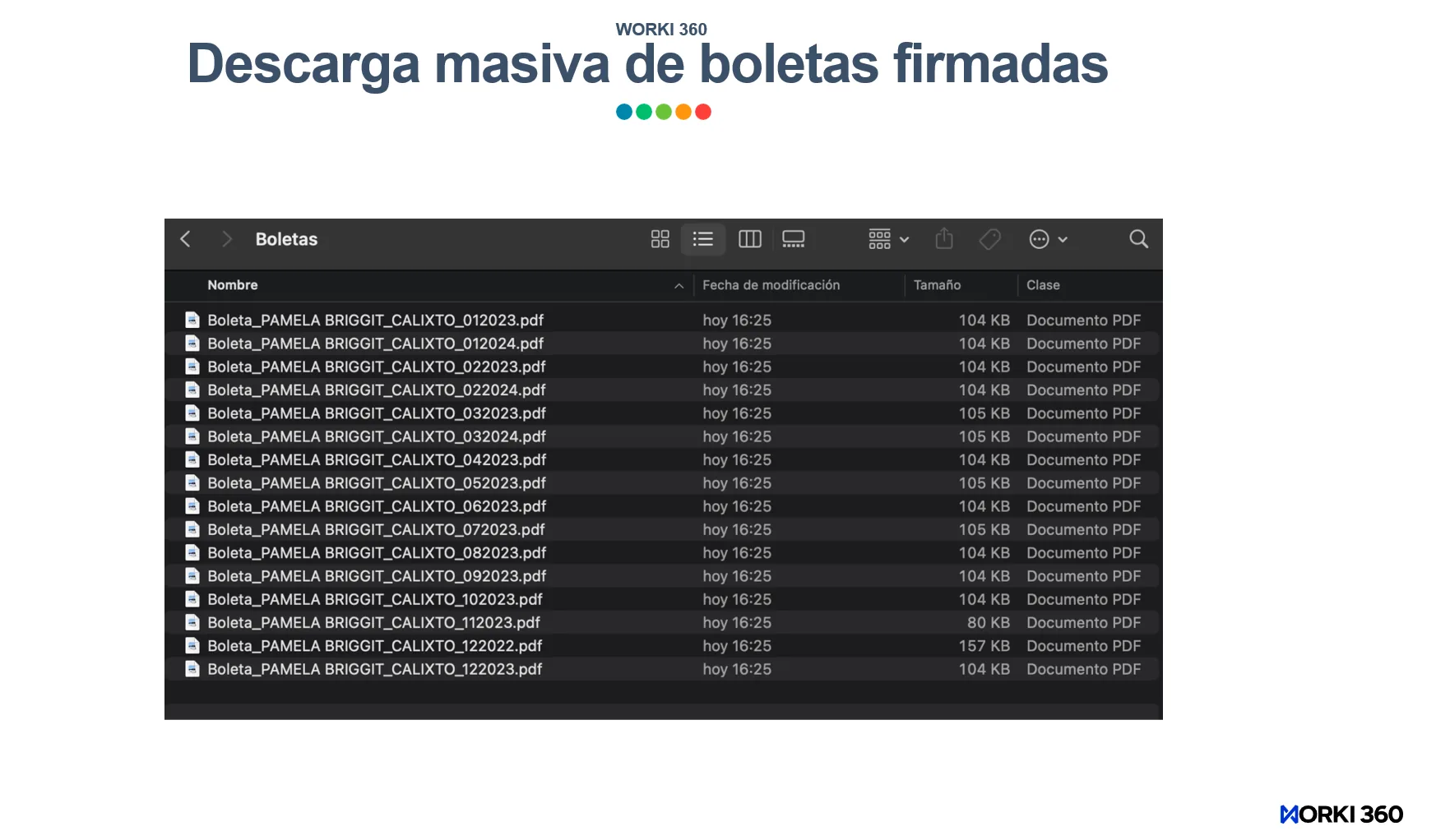 Gestion de boletas de pago para empresas en WORKI 360