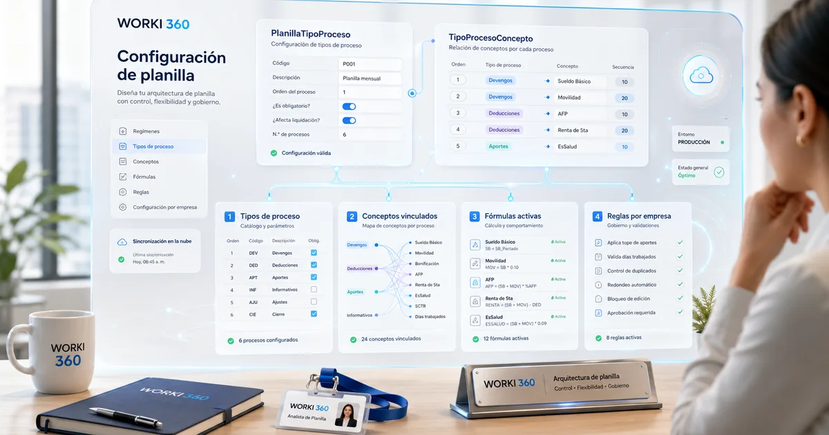Sistema de gestion de planillas en WORKI 360