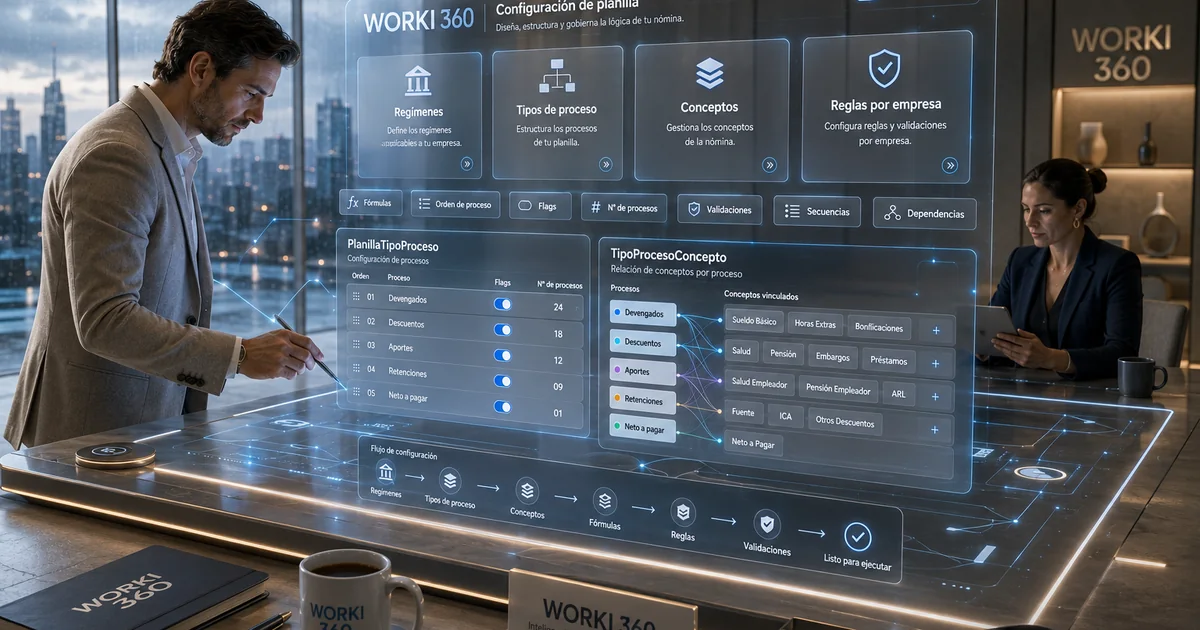Sistema de gestion de planillas en WORKI 360