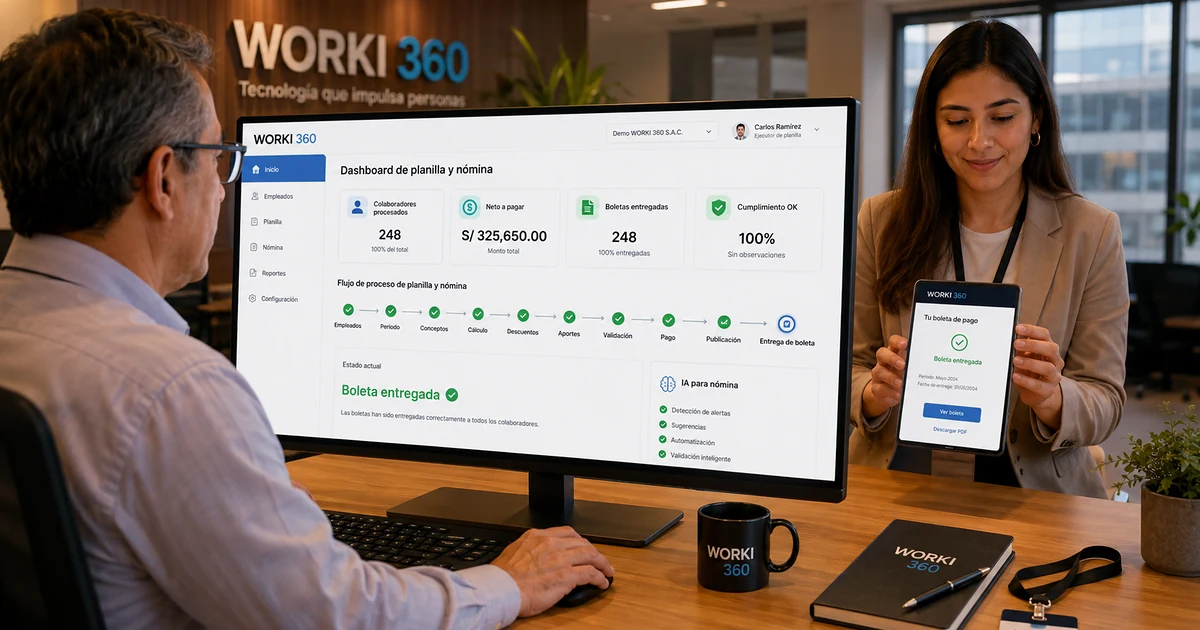 Gestion de planillas para empresas en WORKI 360