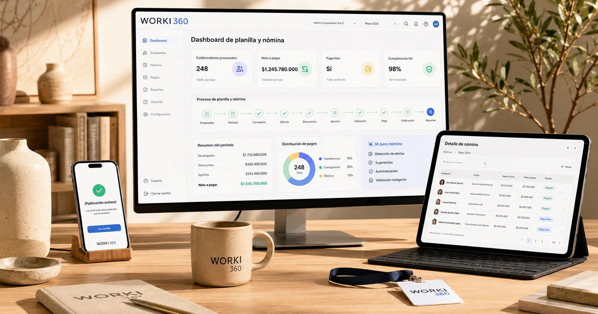 Gestion de planillas para empresas en WORKI 360