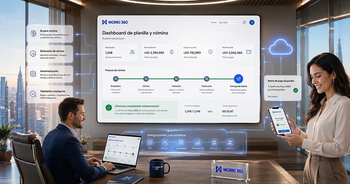 Gestion de planillas para empresas en WORKI 360