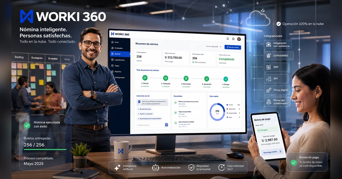 Gestion de planillas para empresas en WORKI 360