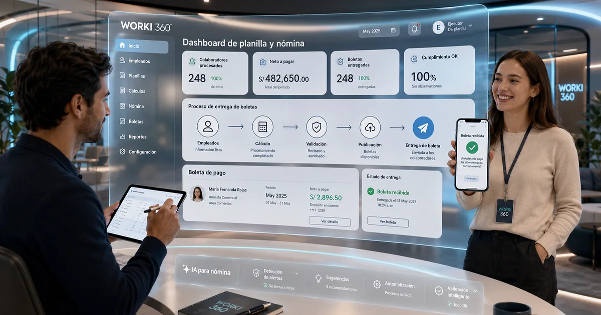 Gestion de planillas para empresas en WORKI 360