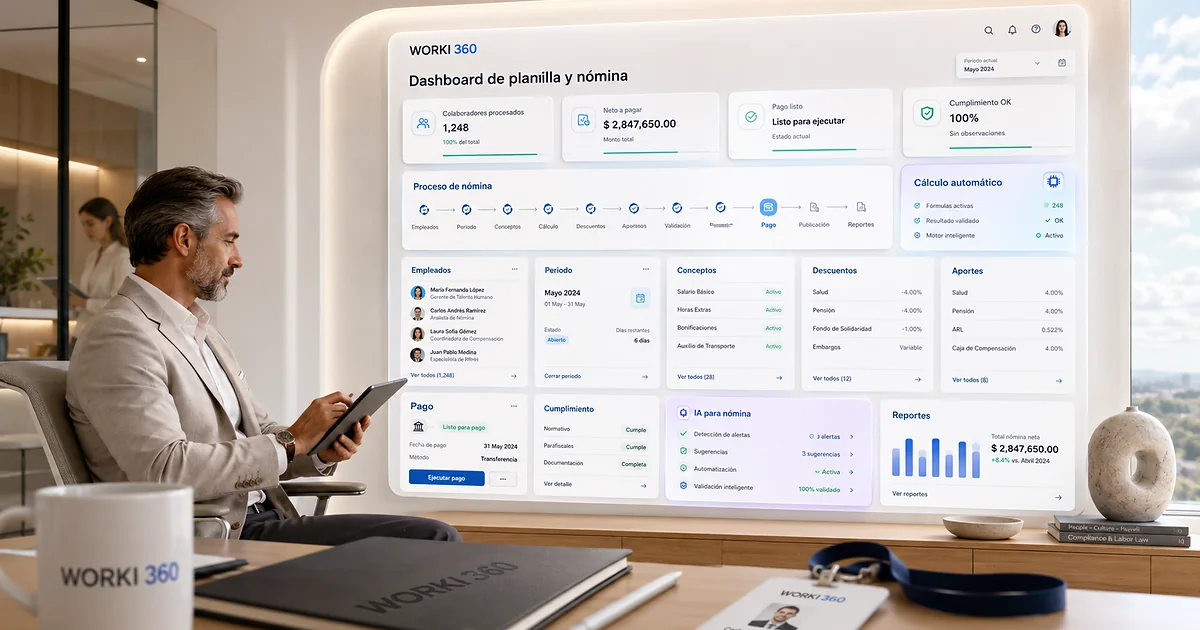 Gestion de planillas para empresas en WORKI 360