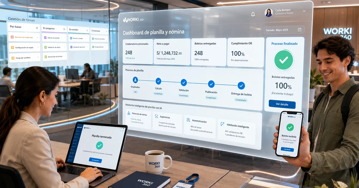 Gestion de planillas para empresas en WORKI 360