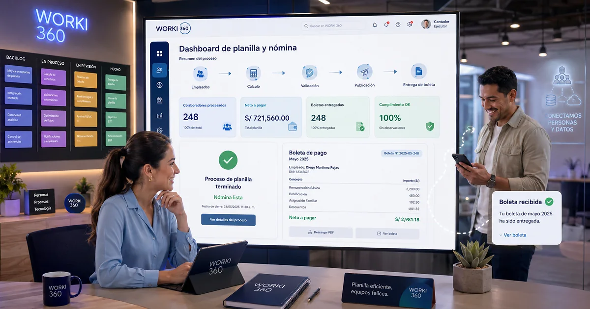 Gestion de planillas para empresas en WORKI 360