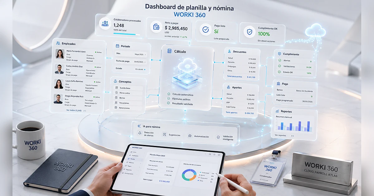Sistema de gestion de planillas en WORKI 360