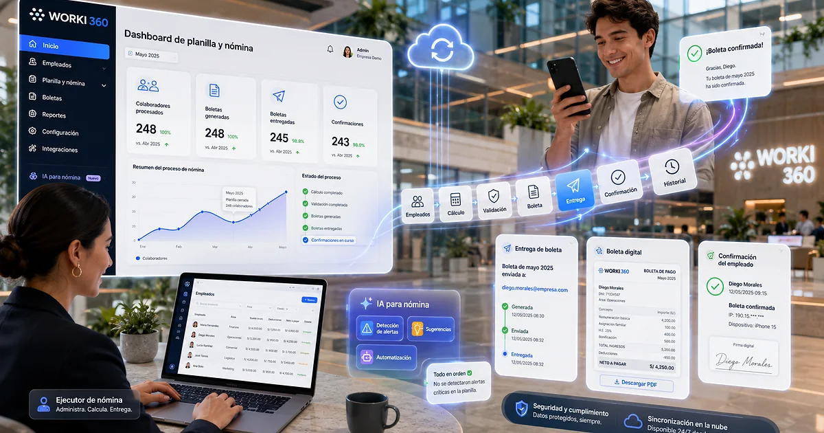 Gestion de planillas para empresas en WORKI 360