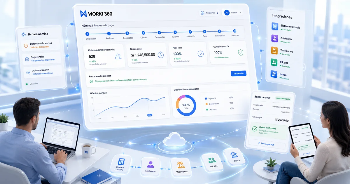Gestion de planillas para empresas en WORKI 360