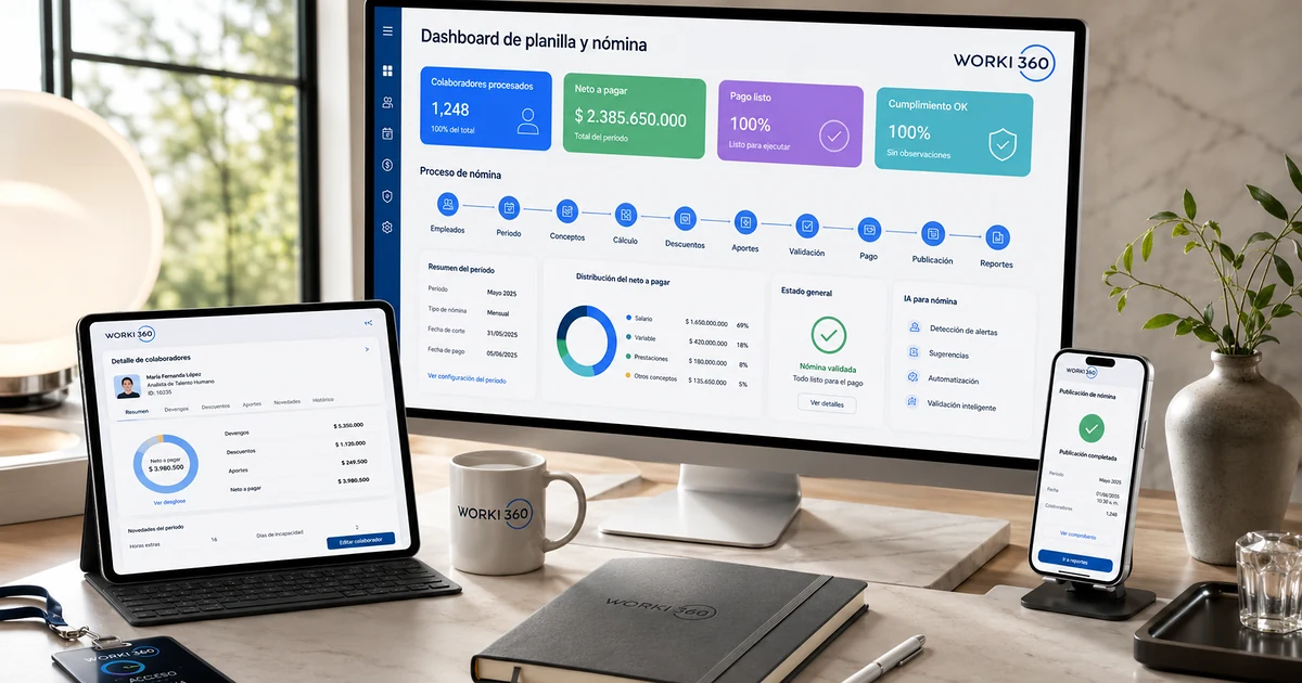 Gestion de planillas para empresas en WORKI 360