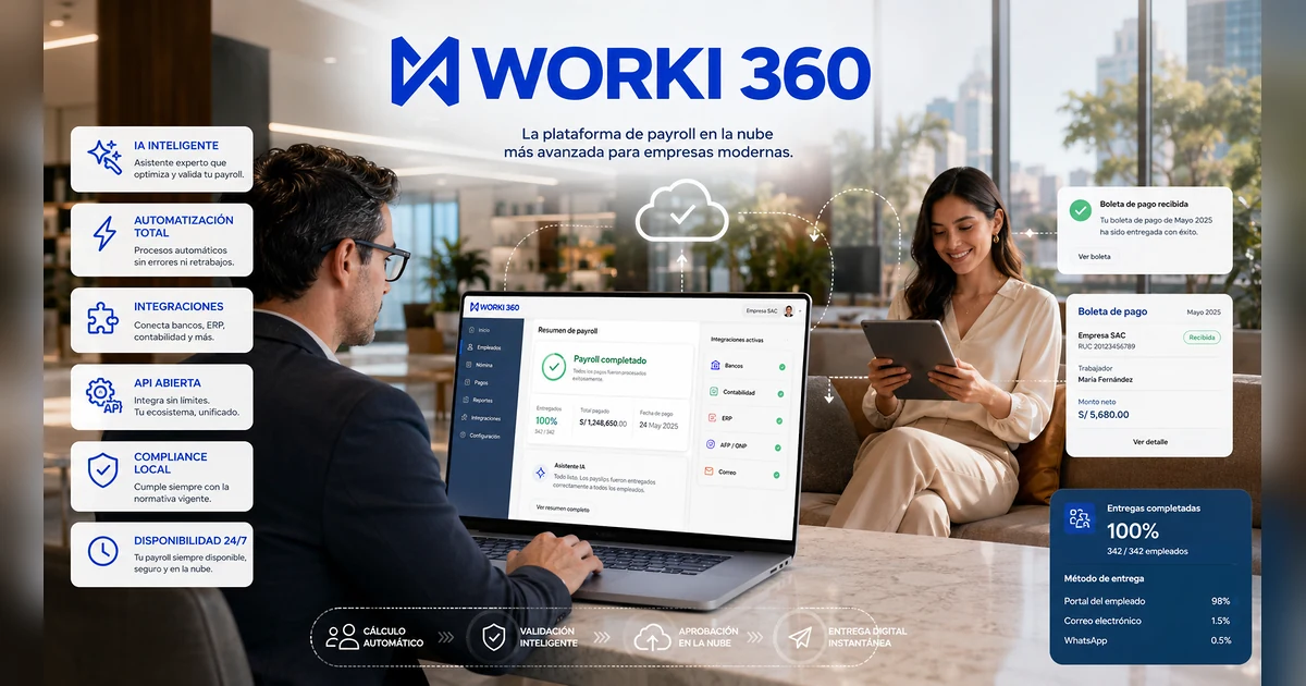 Gestion de planillas para empresas en WORKI 360